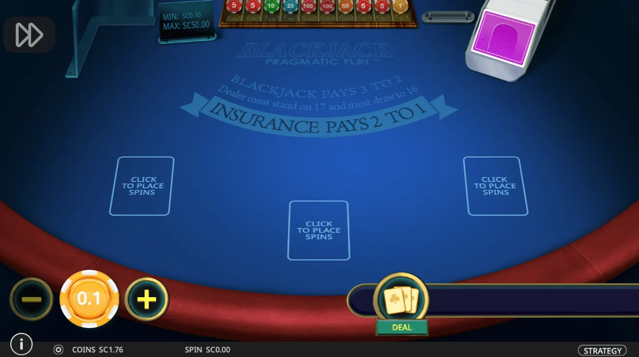 Pulsz multi-hand blackjack